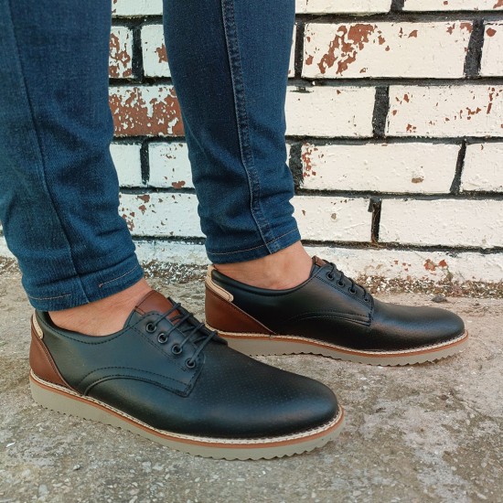 Modamela E704 Siyah Cilt Bağcıklı Erkek Ayakkabı