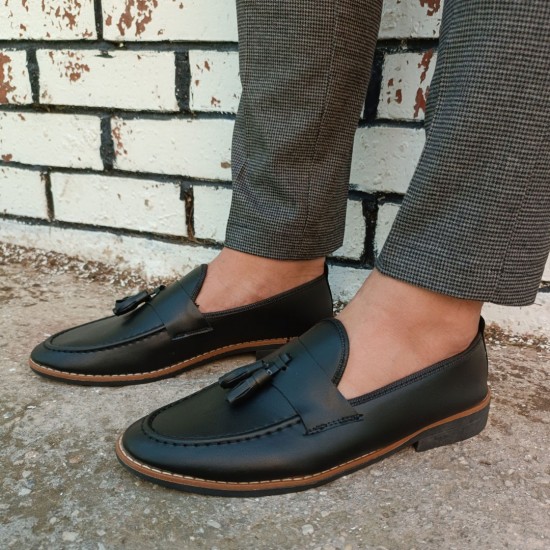 Modamela E723 Siyah Cilt Günlük Erkek Ayakkabı