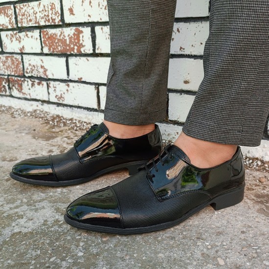 Modamela E728 Siyah Rugan Klasik Erkek Ayakkabı