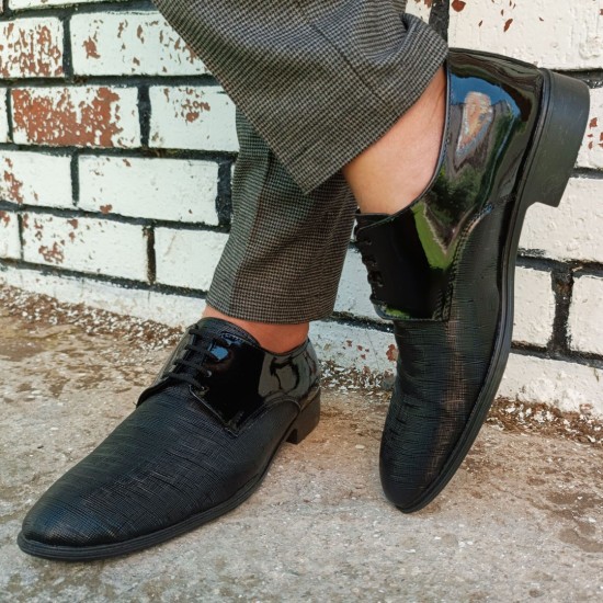 Modamela E732 Siyah Rugan Klasik Erkek Ayakkabı