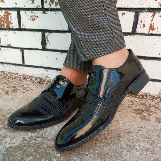 Modamela E735 Siyah Rugan Klasik Erkek Ayakkabı