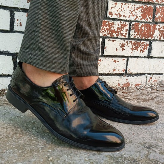 Modamela E739 Siyah Rugan Klasik Erkek Ayakkabı