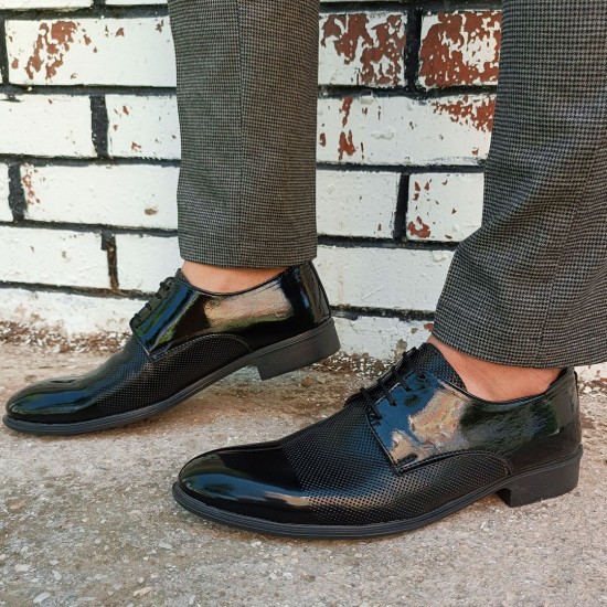 Modamela E739 Siyah Rugan Klasik Erkek Ayakkabı