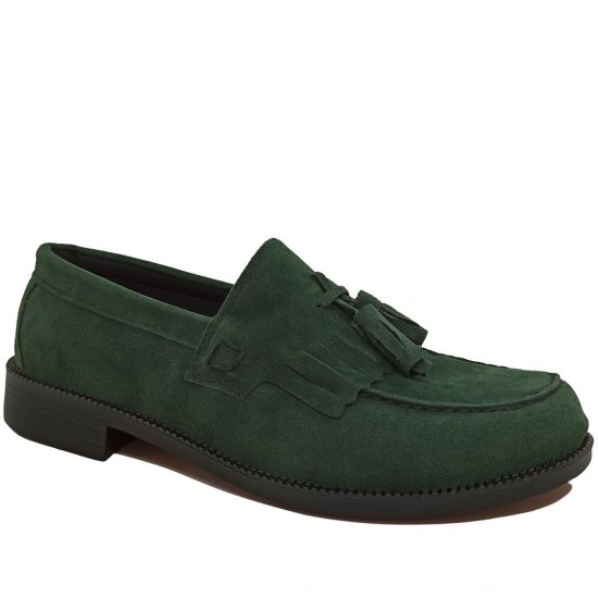 Modamela E098 Erkek Yeşil Süet Corcik Klasik Ayakkabı 
