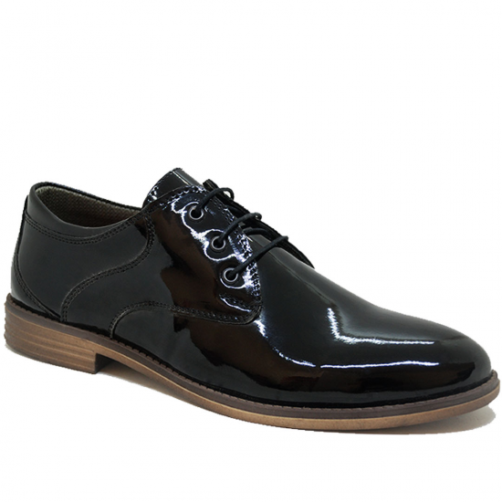 Modamela E135 Siyah Rugan Bağcıklı Erkek Klasik Ayakkabı