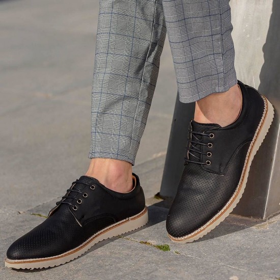 Modamela E636 Siyah Bağcıklı Klasik Erkek Ayakkabı