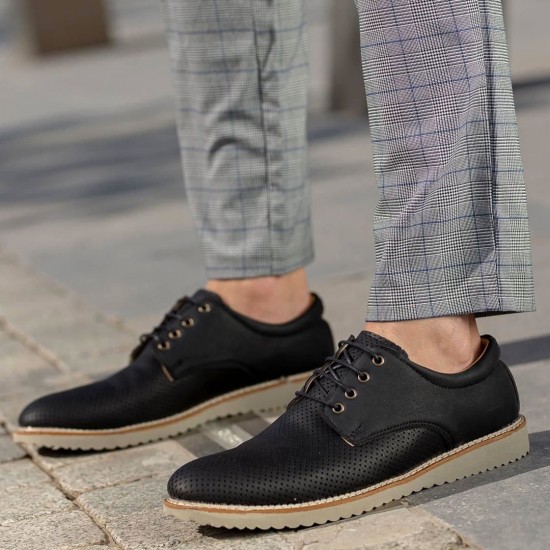 Modamela E636 Siyah Bağcıklı Klasik Erkek Ayakkabı
