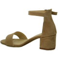 Modamela K024 Krem Rengi Süet Topuklu Kadın Ayakkabı