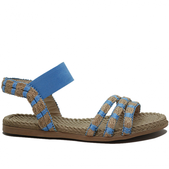 Modamela K054 Mavi Hasır Kadın Sandalet