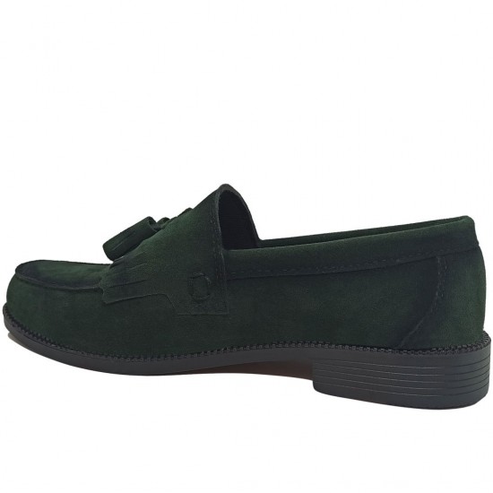 Modamela E432 Yeşil Süet Corcik Klasik Erkek Ayakkabı