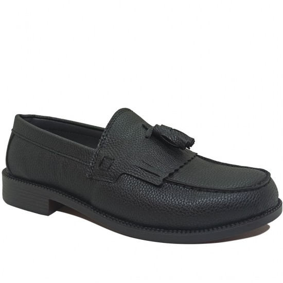 Modamela E458 Siyah Deri Corcik Klasik Erkek Ayakkabı