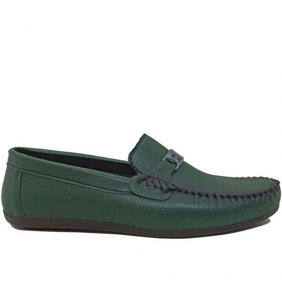 Modamela E468 Yeşil Deri Tokalı Erkek Ayakkabı