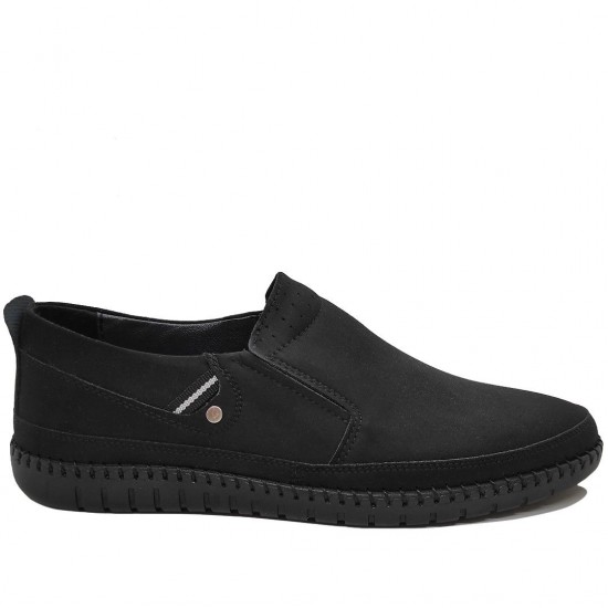 Modamela E709 Siyah Süet Bağcıksız Erkek Ayakkabı
