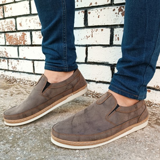 Modamela E759 Kahverengi Bağcıksız Günlük Erkek Ayakkabı 
