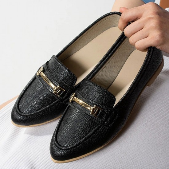 K200 Siyah Loafer Günlük Tokalı Kadın Ayakkabı